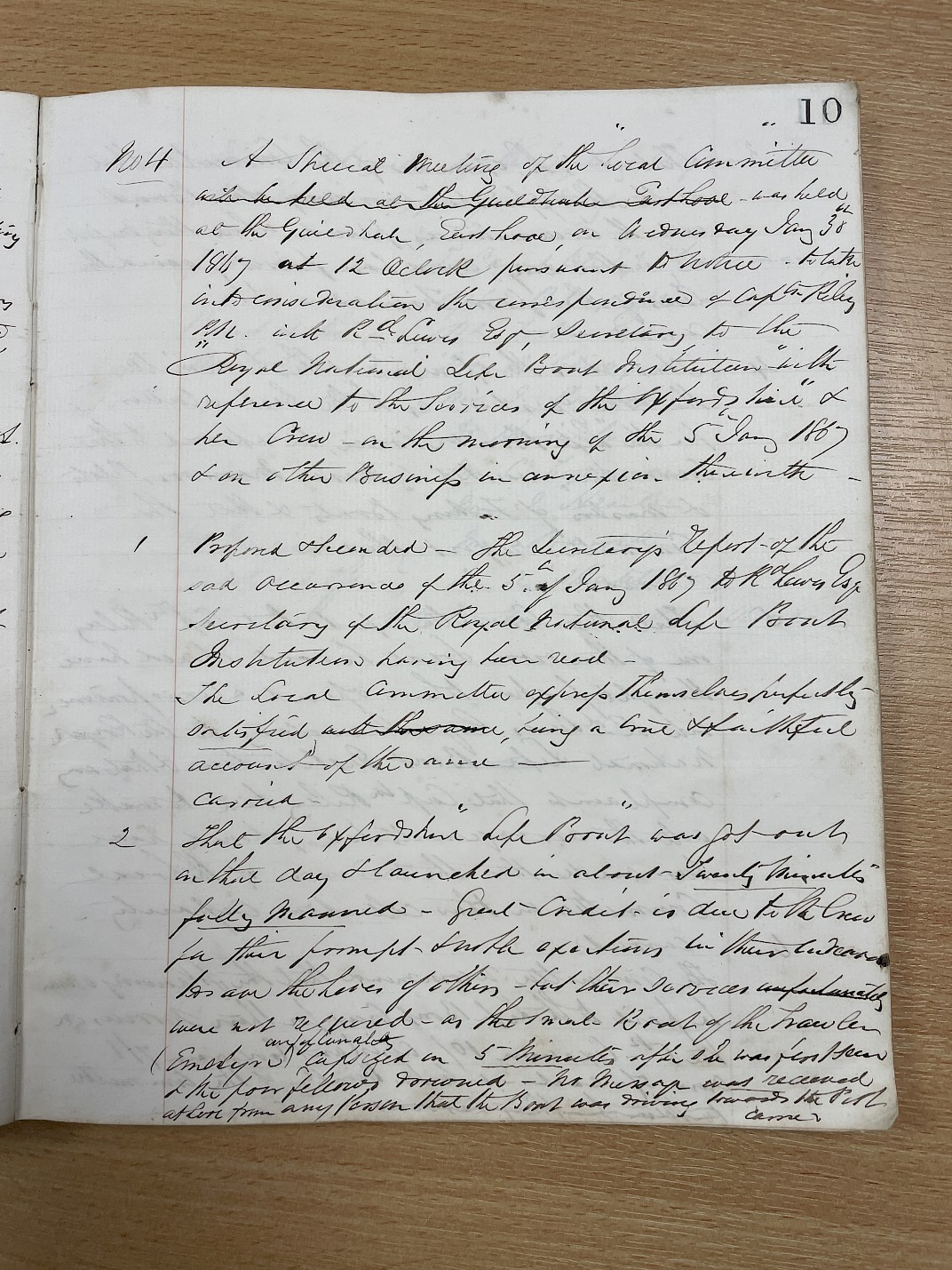 Minutes of the meeting
