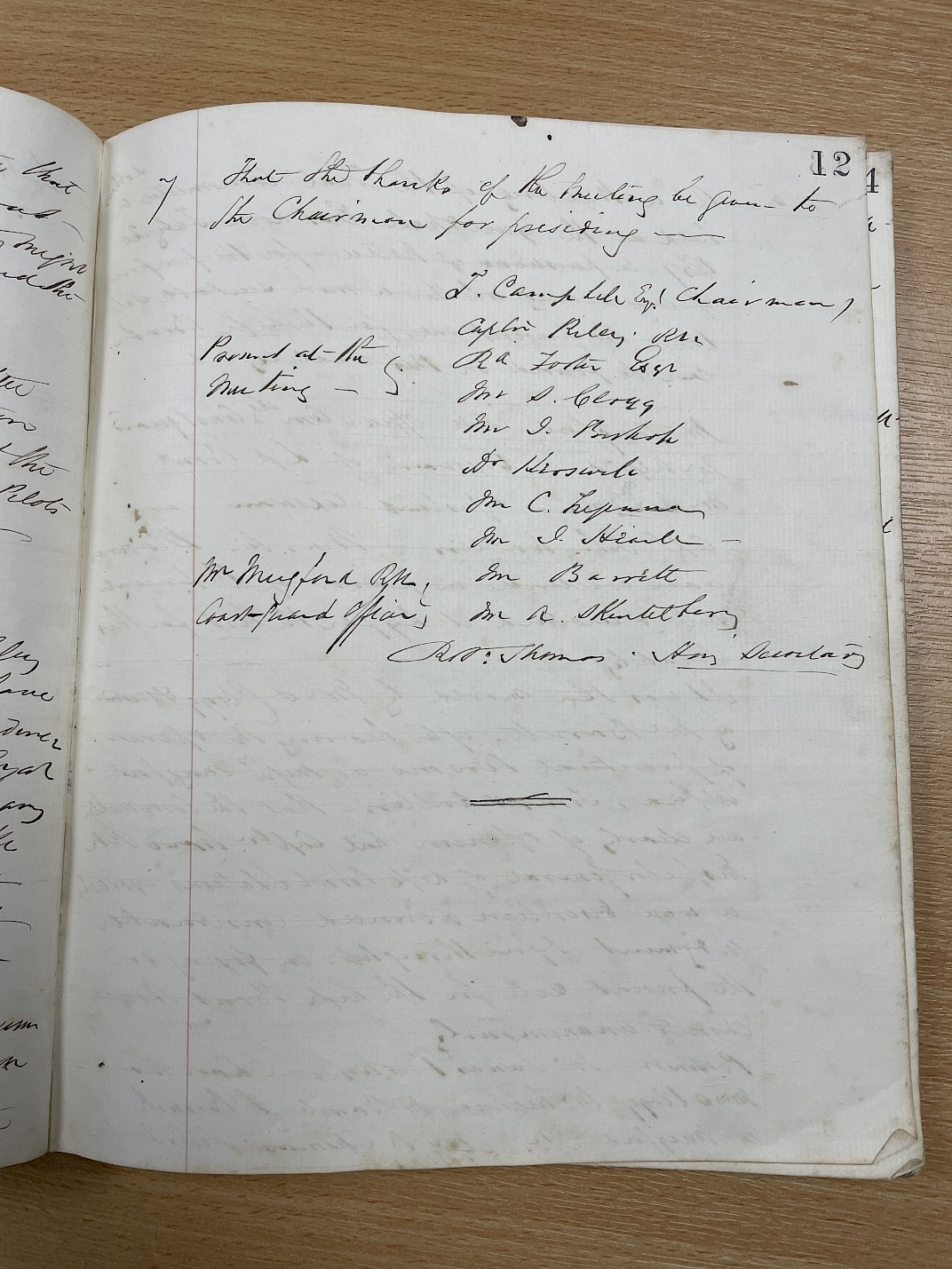 Minutes of the meeting
