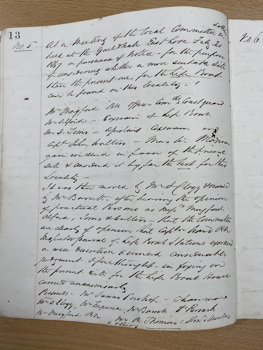 Minutes of the meeting