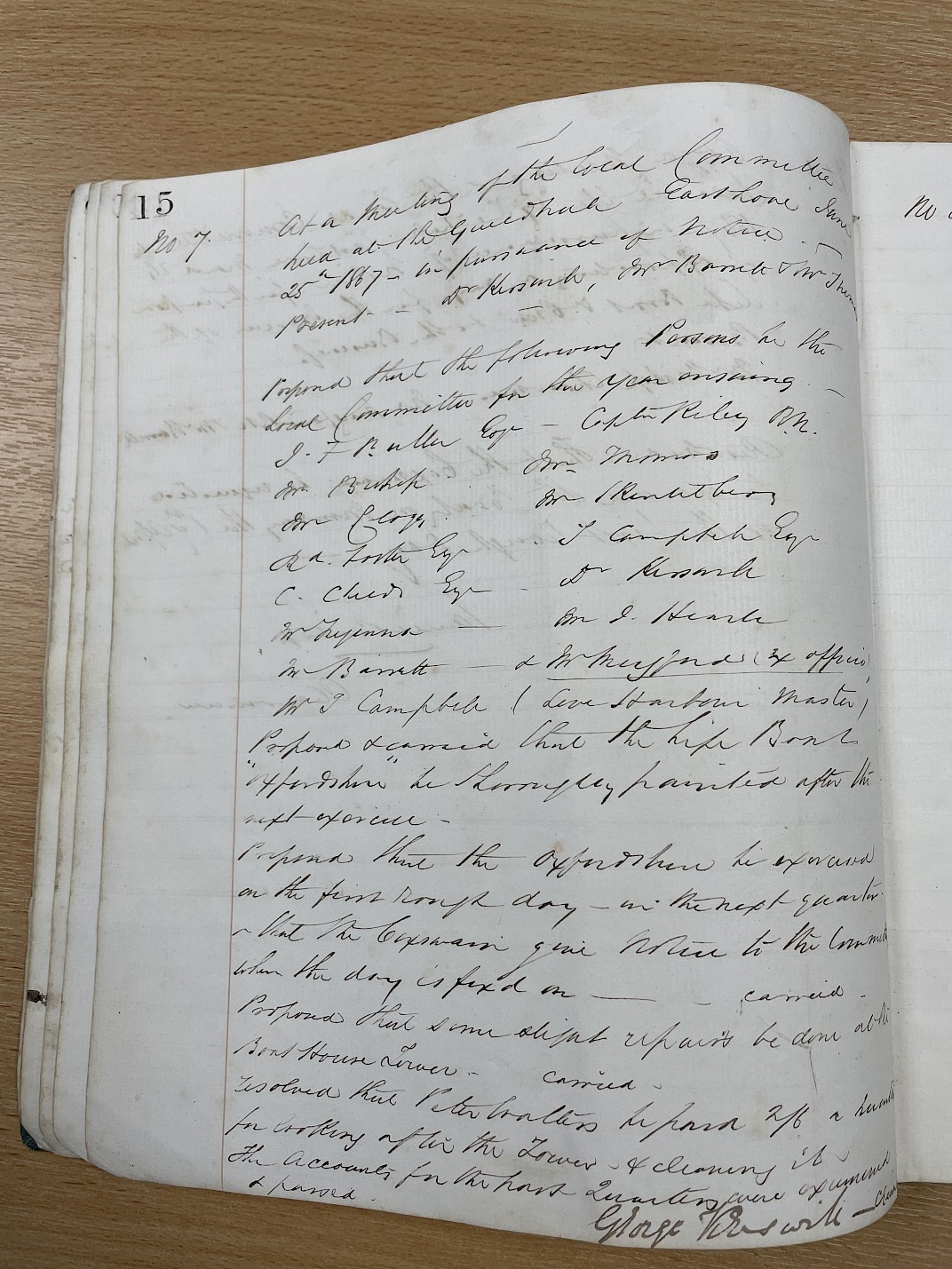 Minutes of the meeting