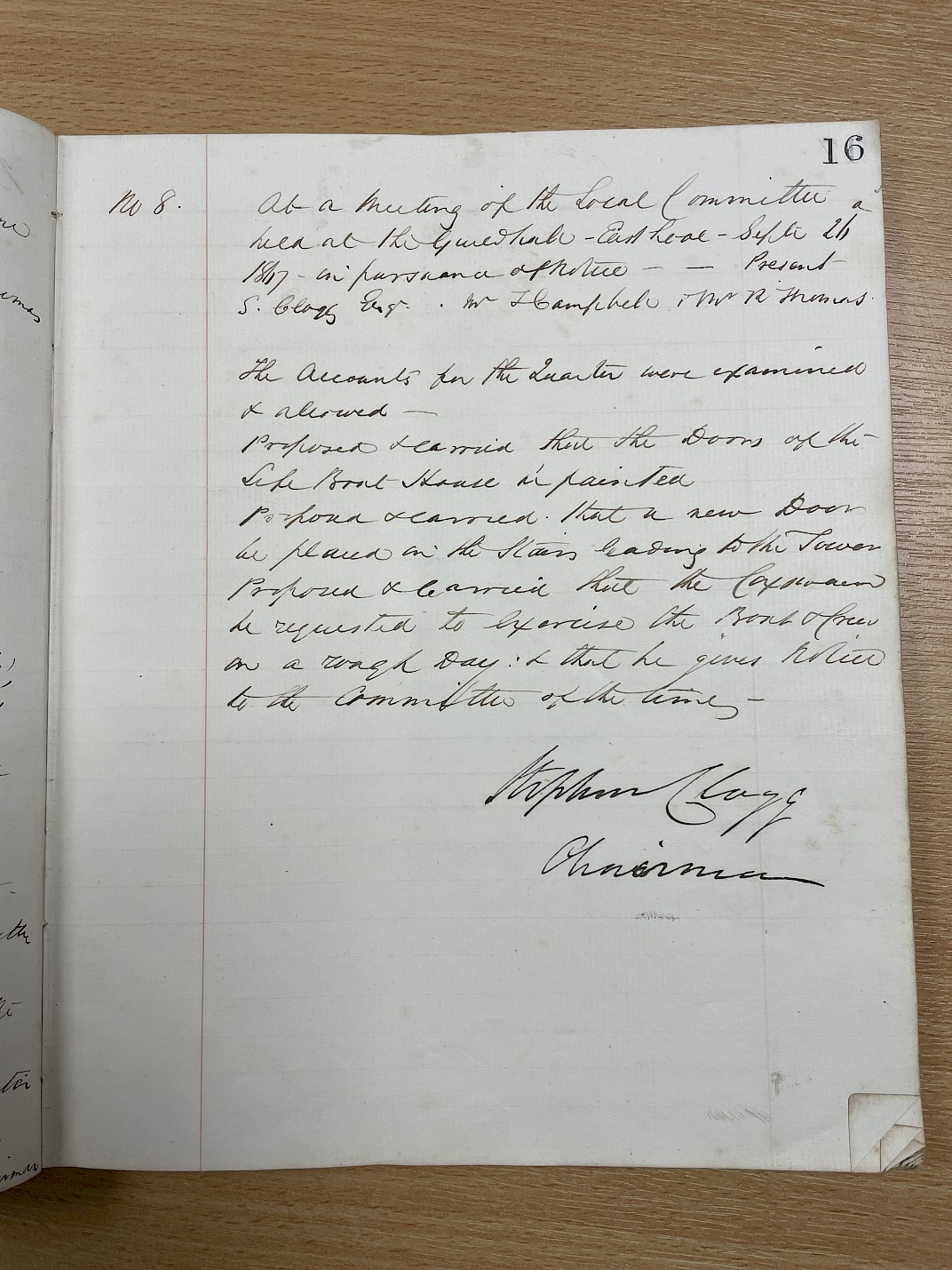 Minutes of the meeting