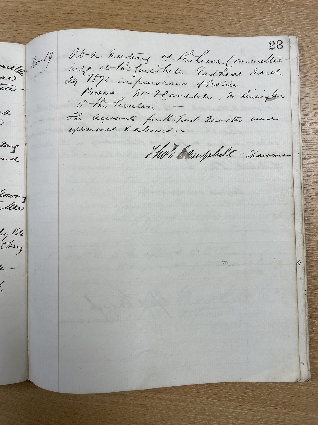 Minutes of the meeting