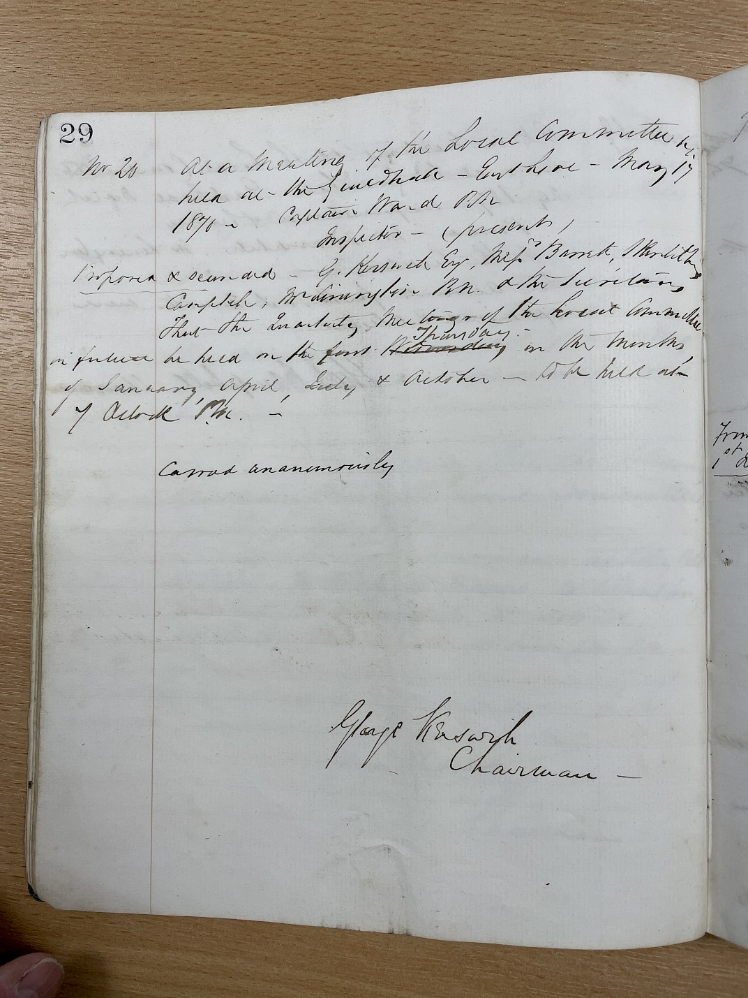 Minutes of the meeting