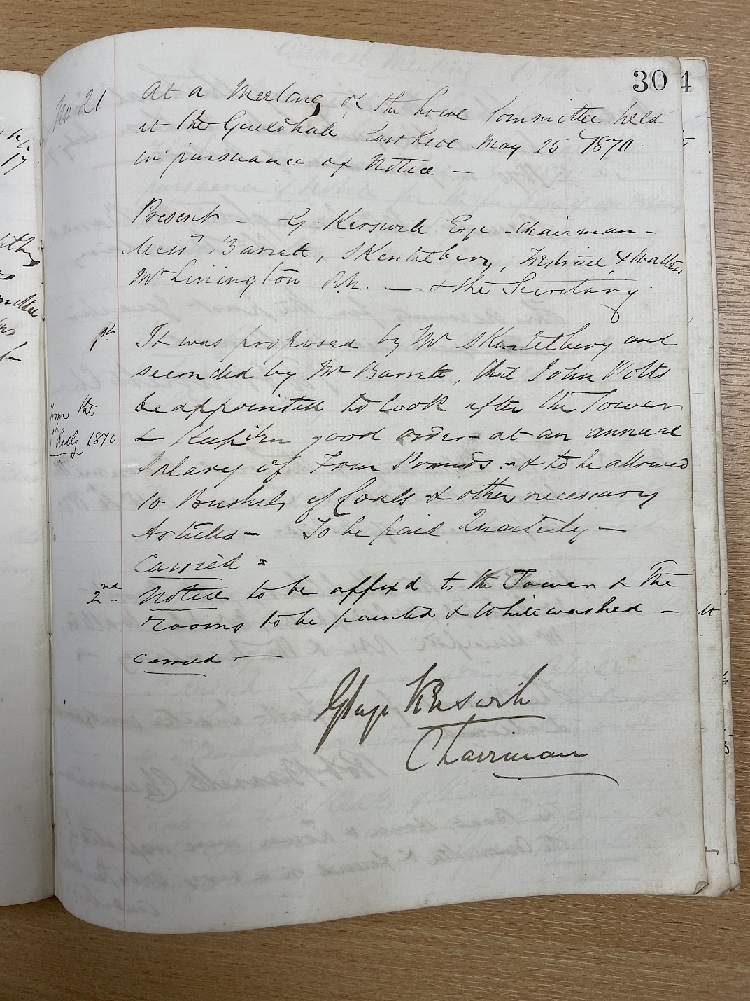 Minutes of the meeting