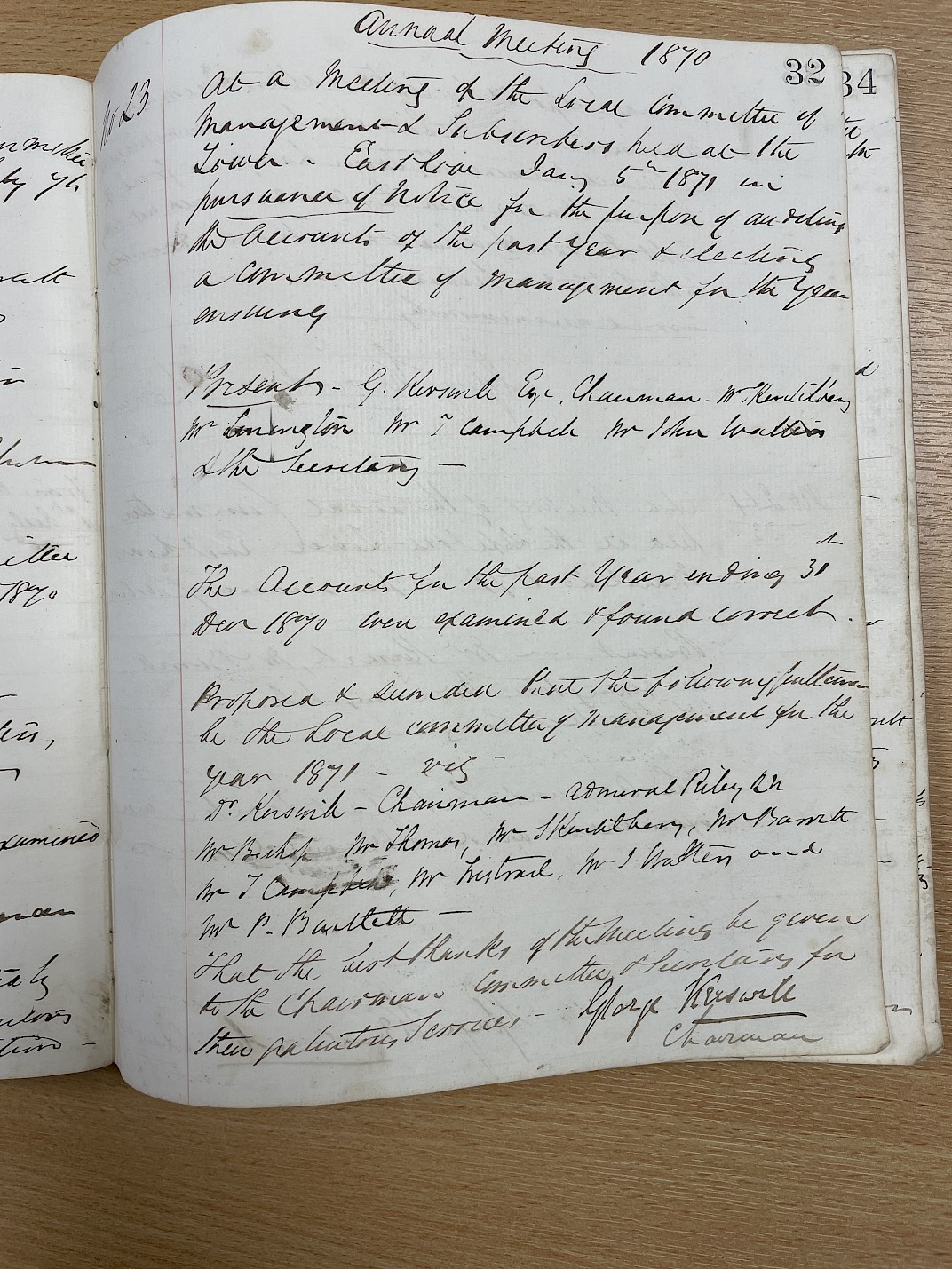 Minutes of the meeting