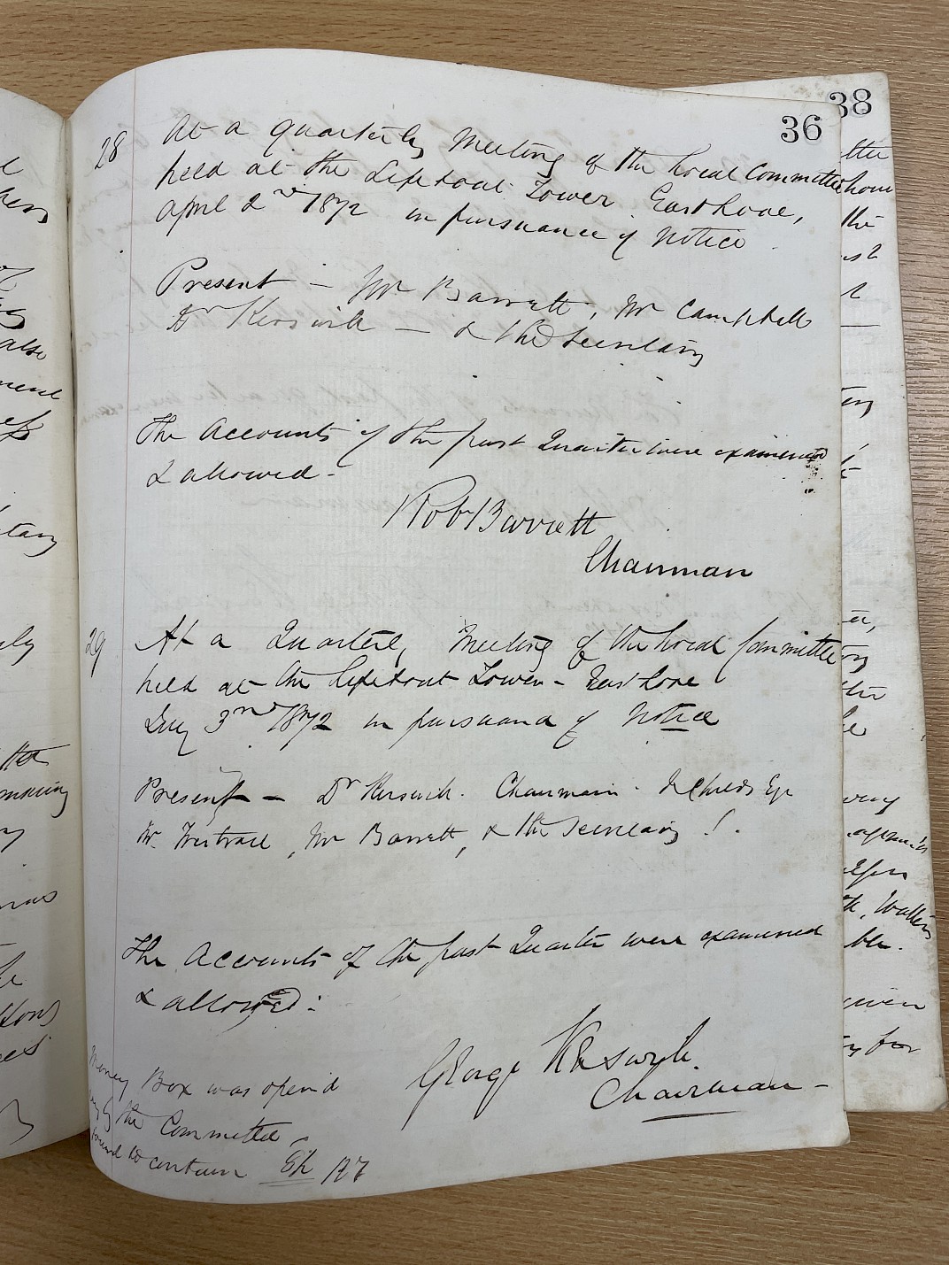 Minutes of the meeting