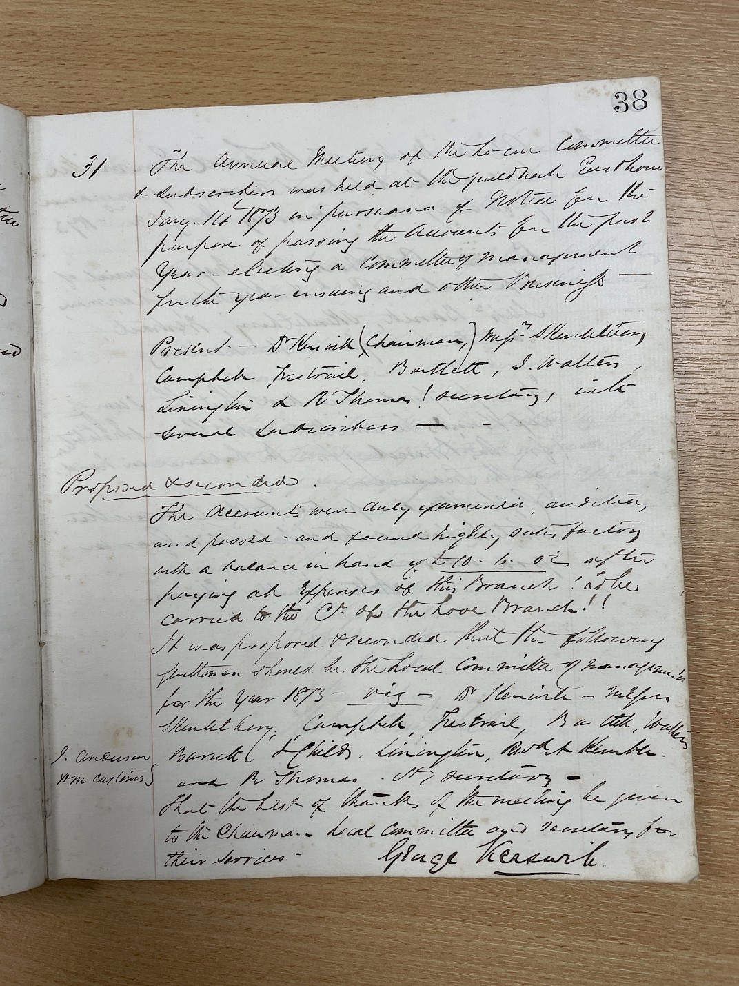 Minutes of the meeting