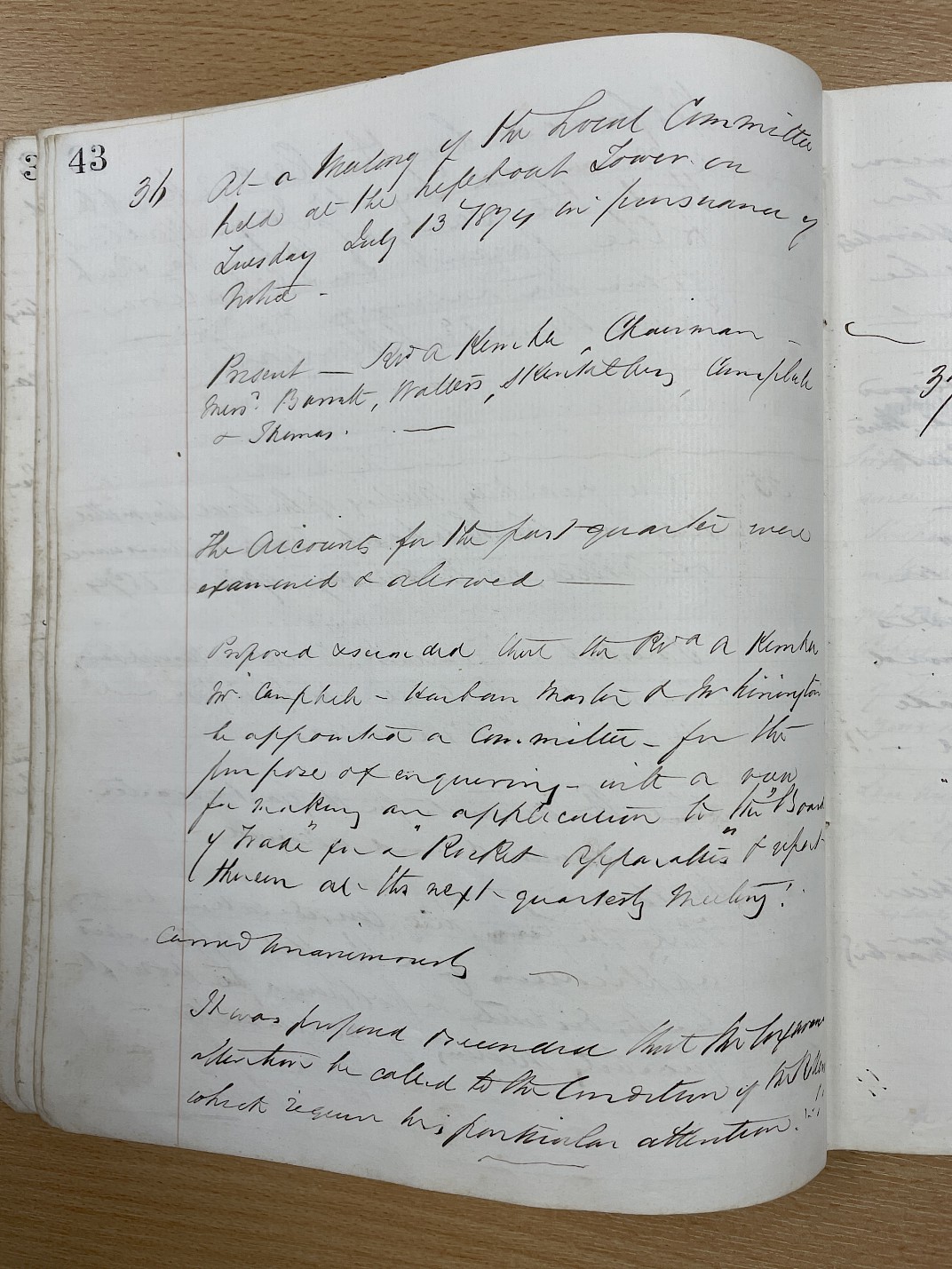 Minutes of the meeting