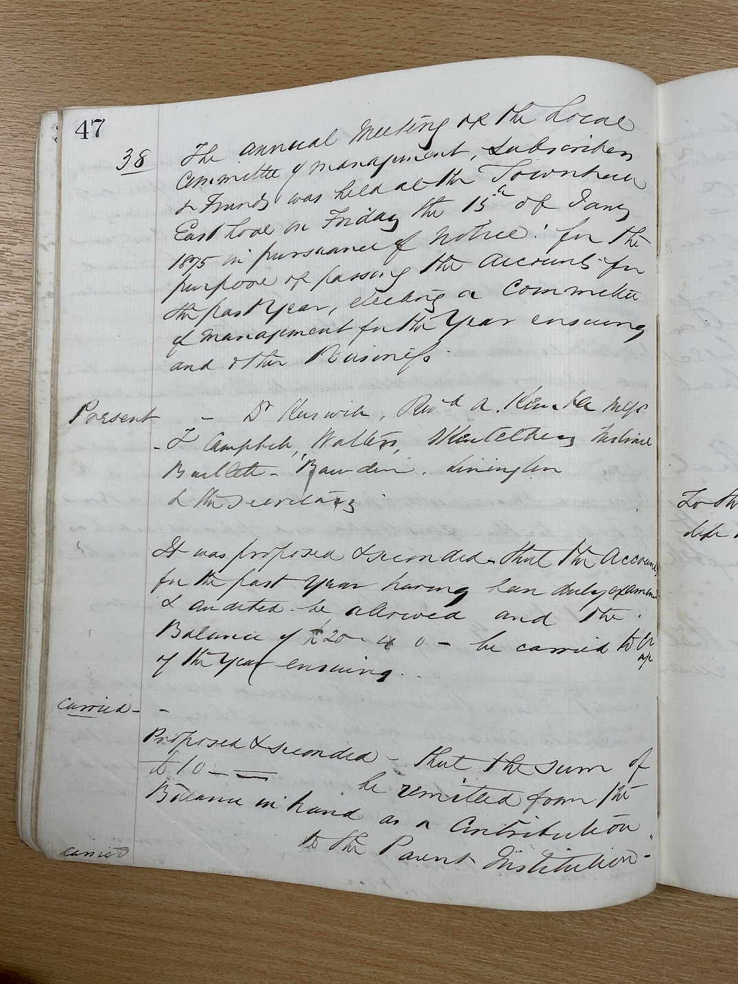 Minutes of the meeting