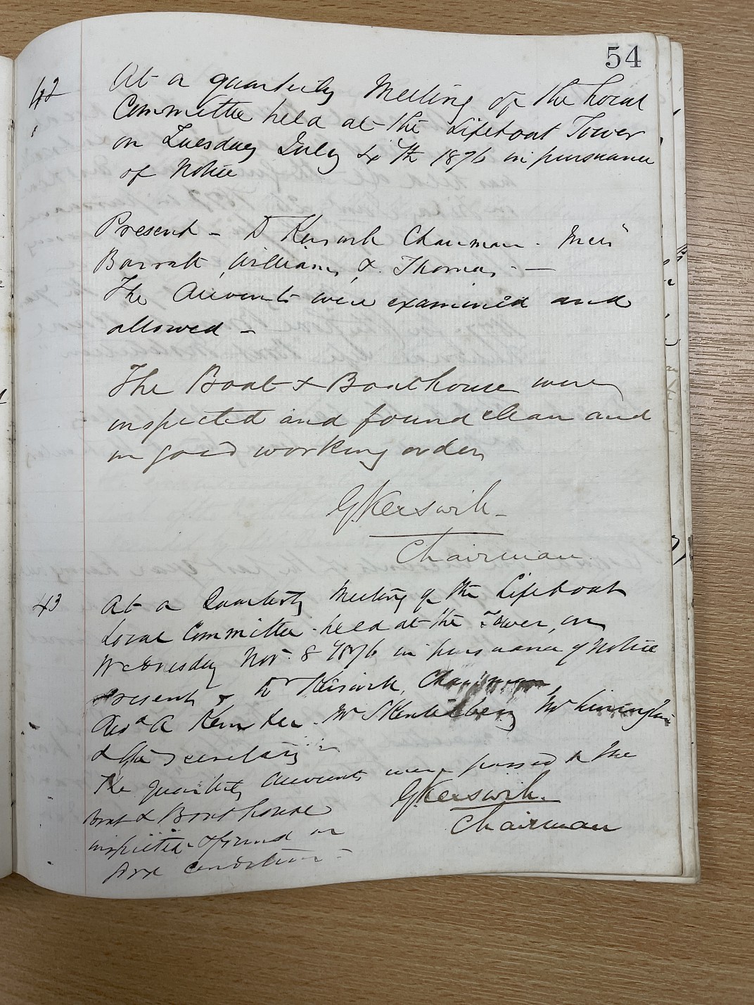 Minutes of the meeting