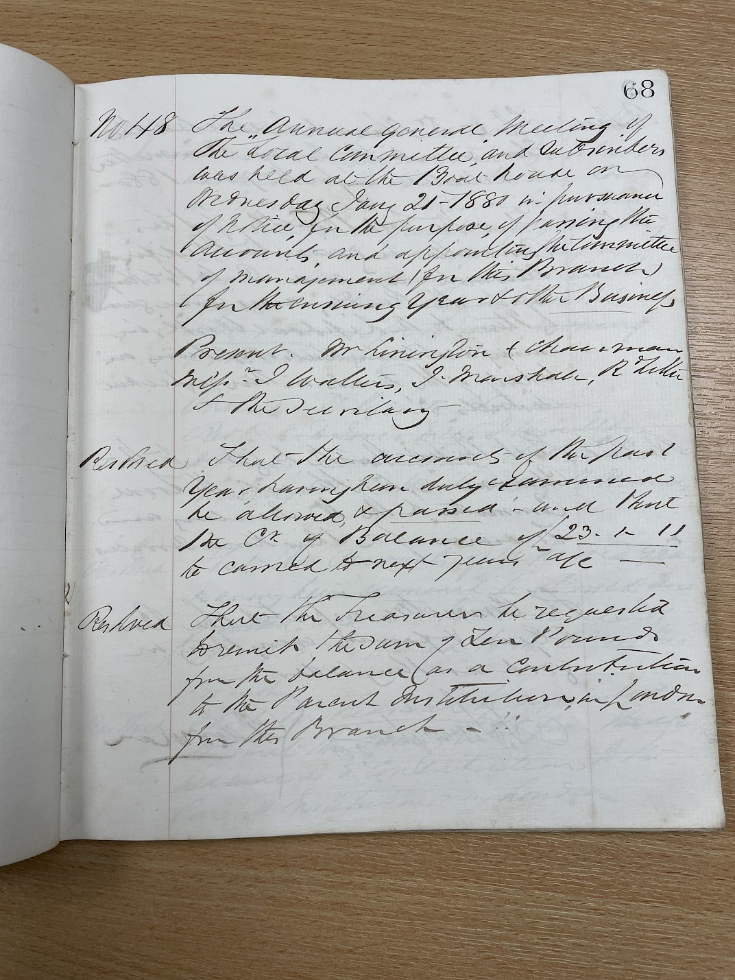 Minutes of the meeting
