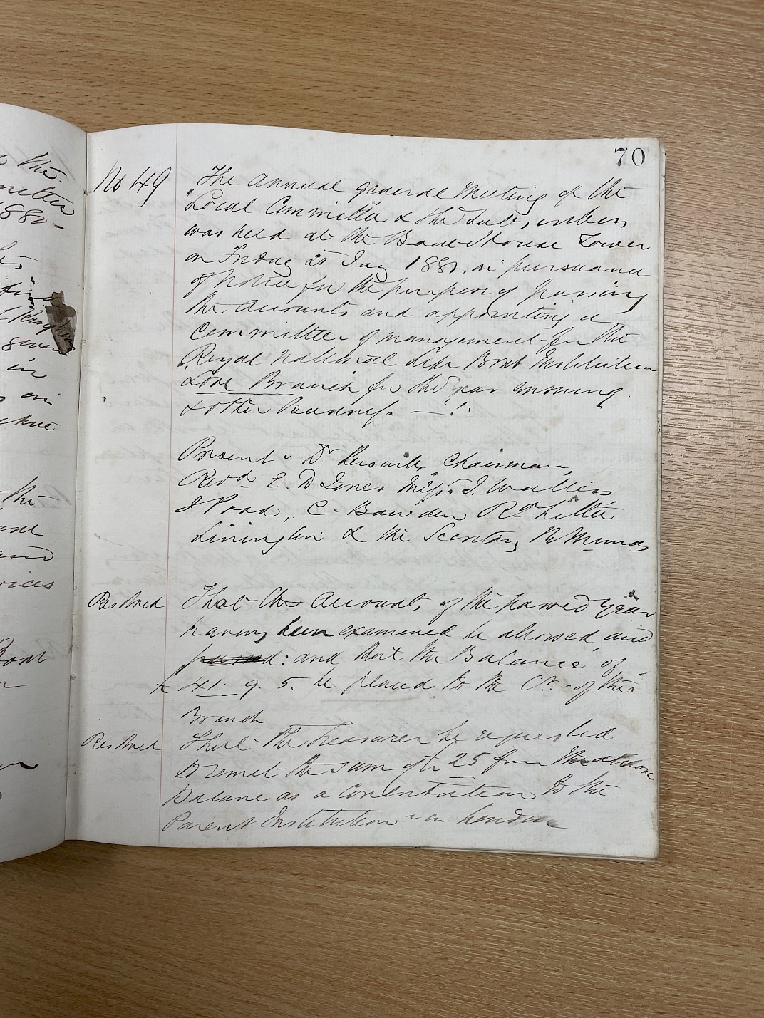 Minutes of the meeting