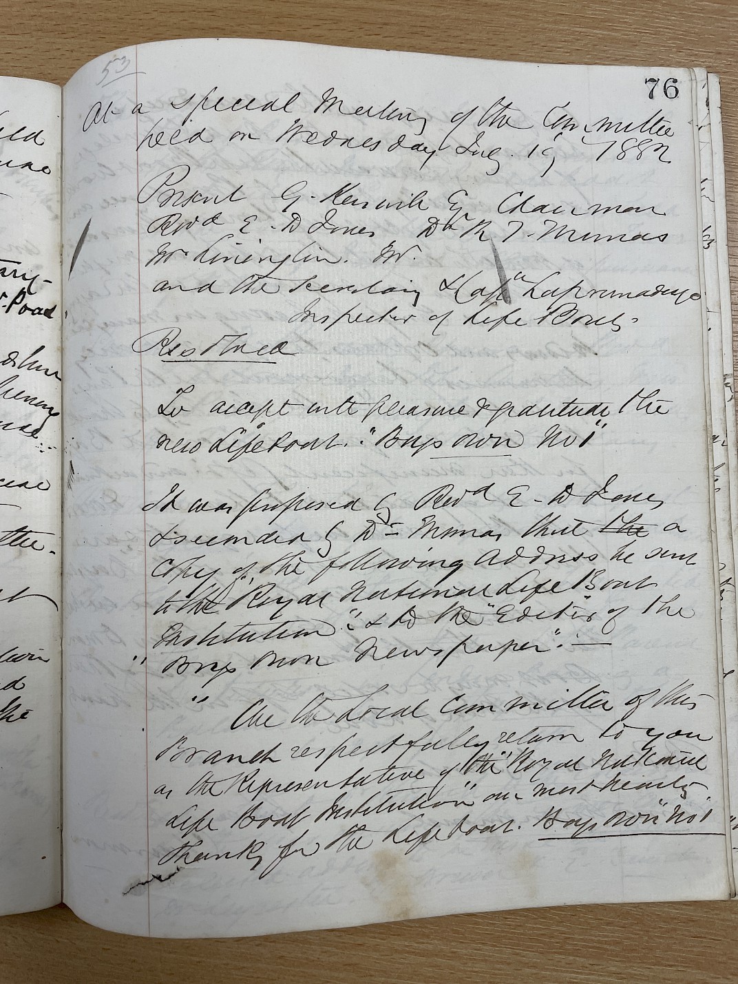 Minutes of the meeting