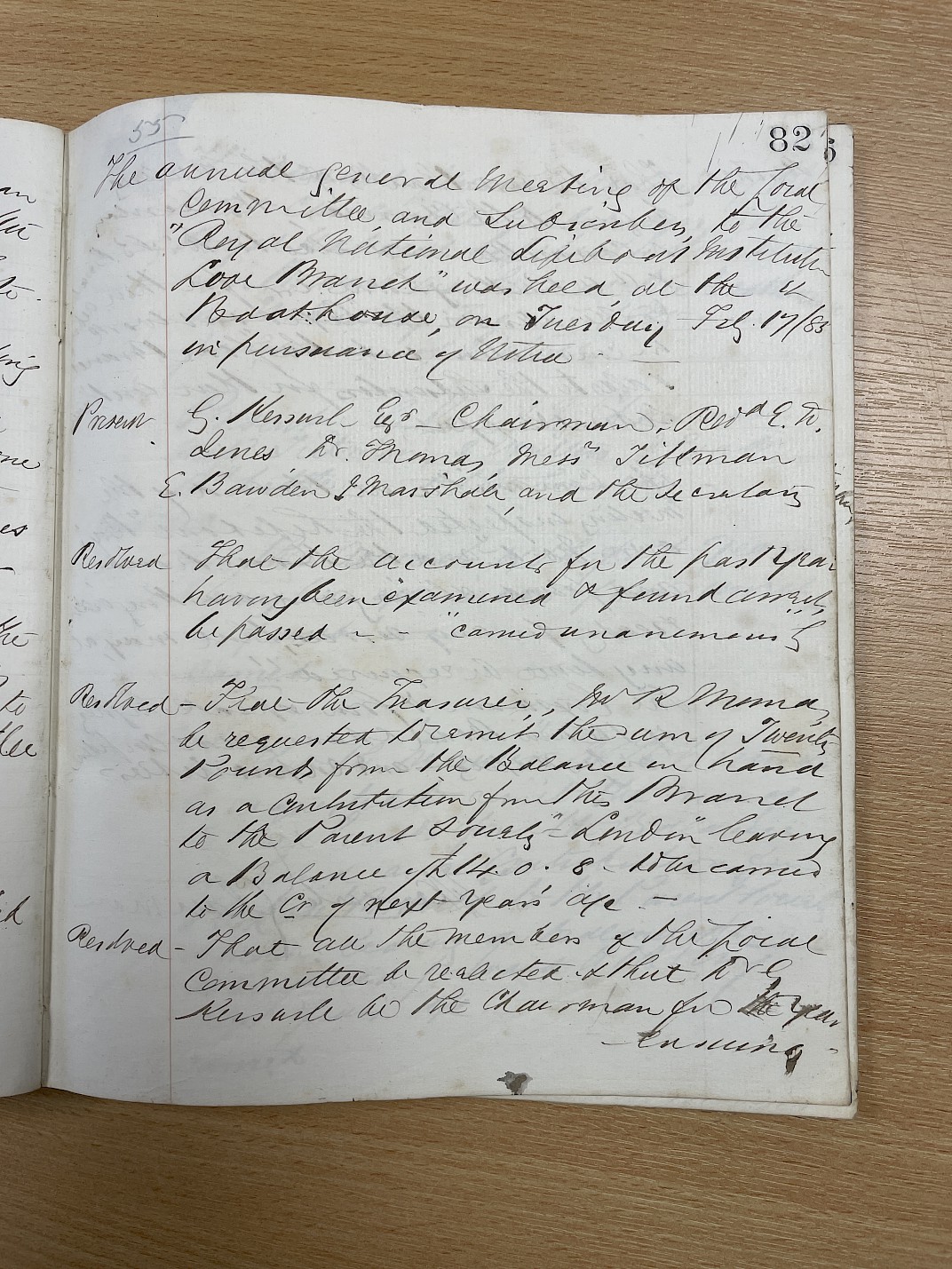 Minutes of the meeting