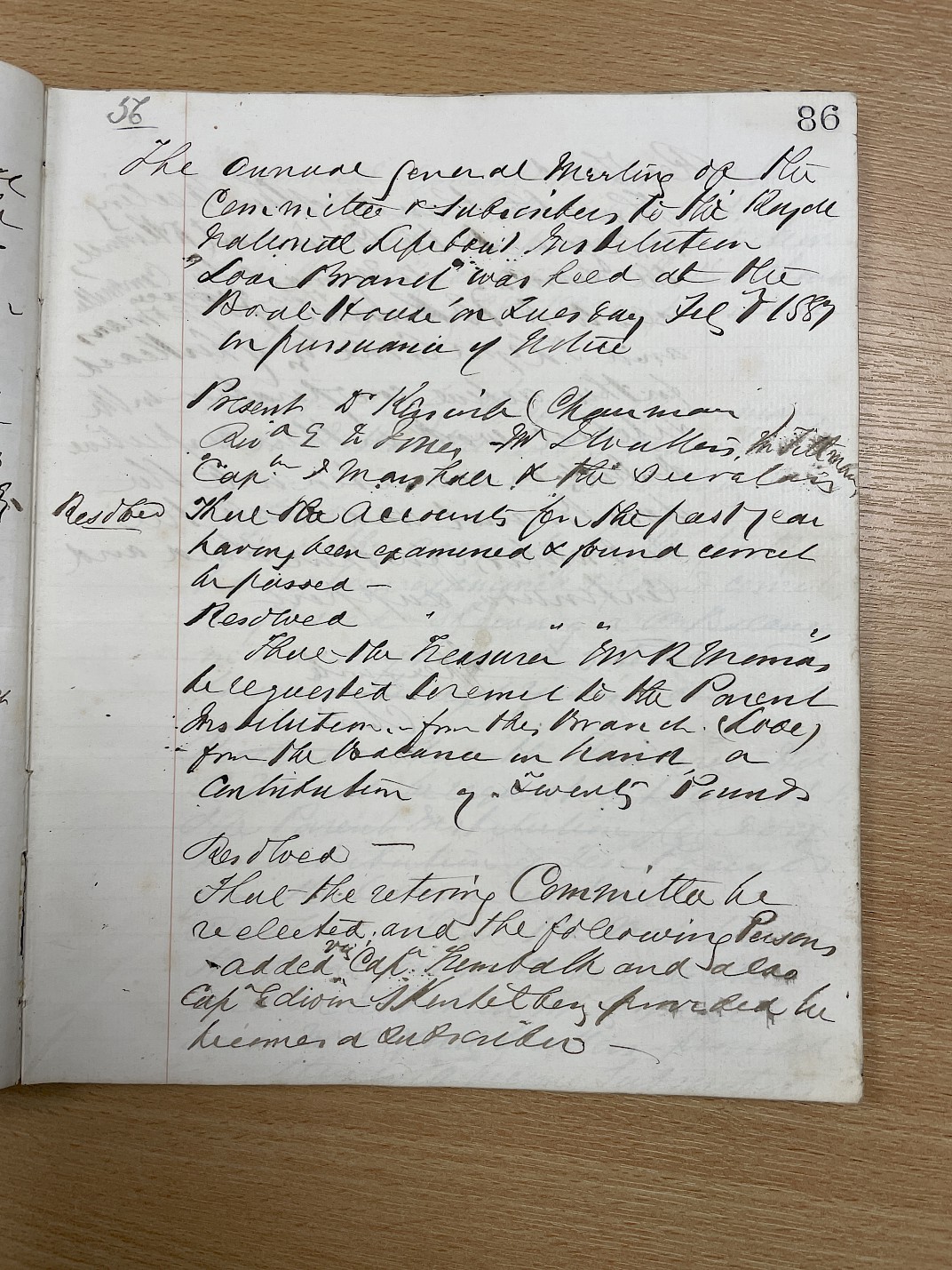Minutes of the meeting