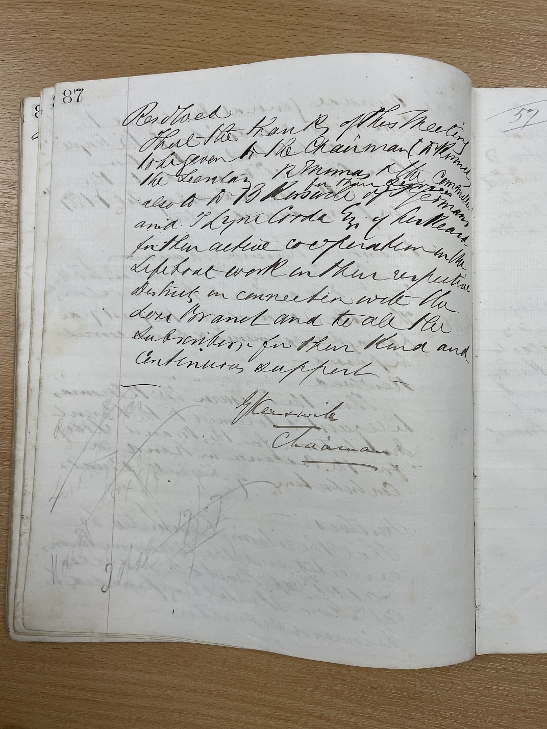 Minutes of the meeting