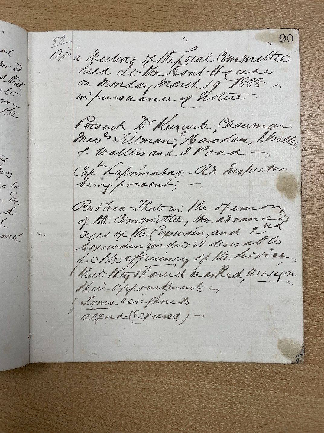 Minutes of the meeting