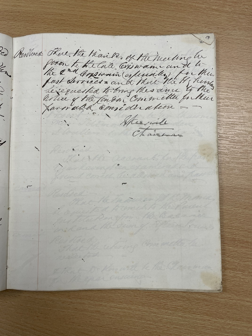 Minutes of the meeting