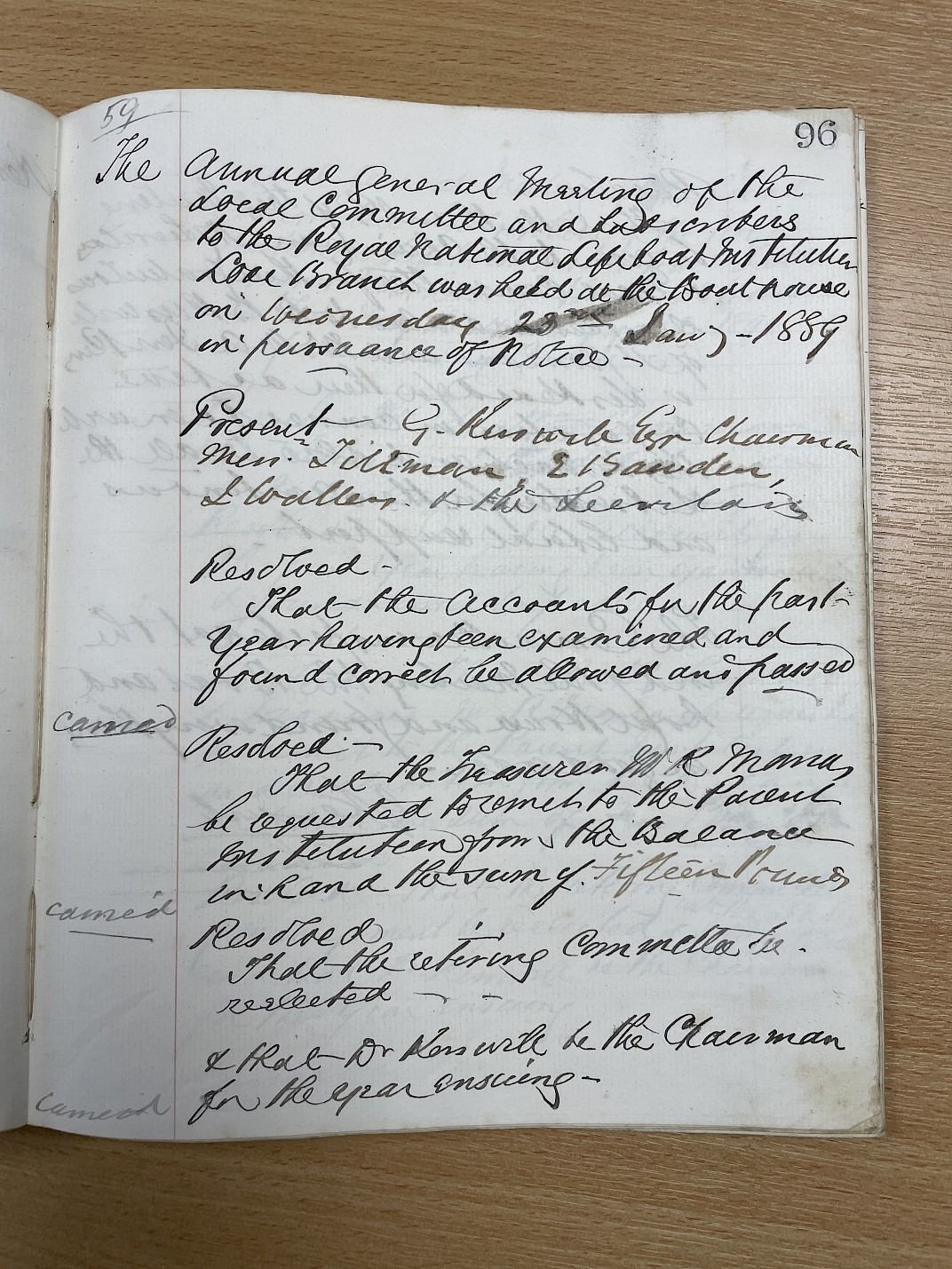 Minutes of the meeting