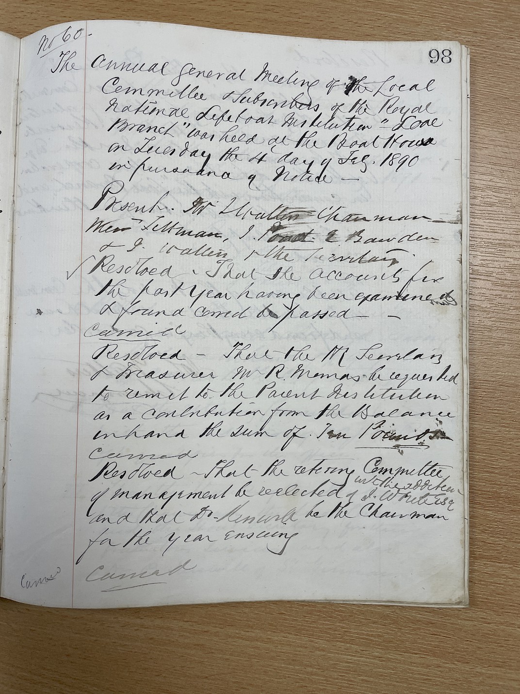 Minutes of the meeting
