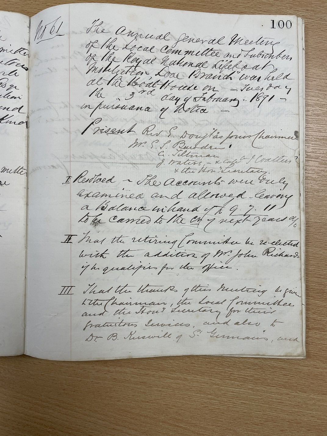 Minutes of the meeting