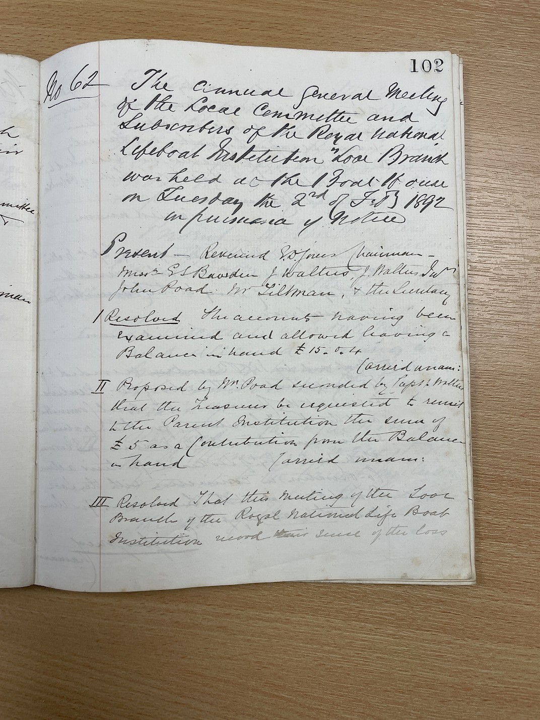 Minutes of the meeting