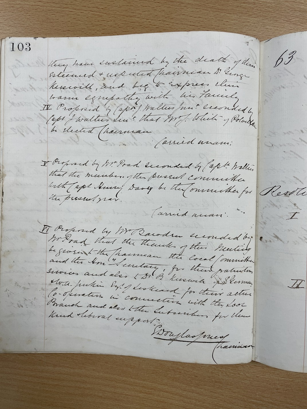 Minutes of the meeting