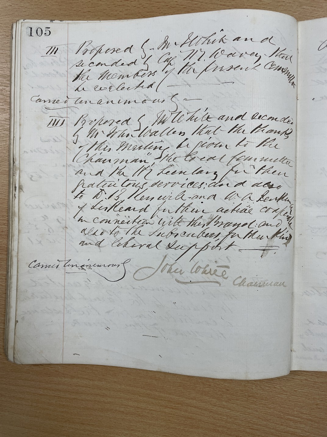 Minutes of the meeting