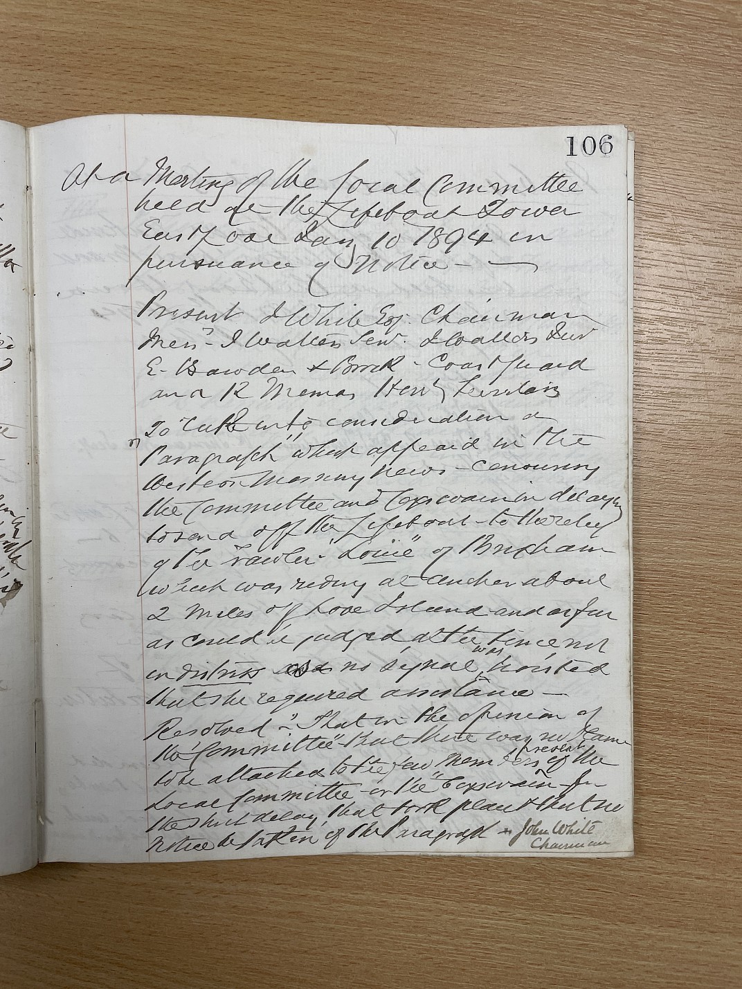 Minutes of the meeting