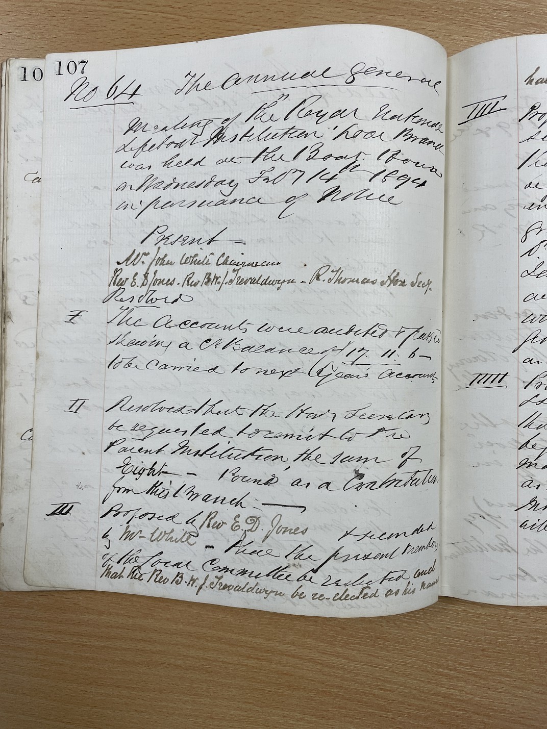 Minutes of the meeting