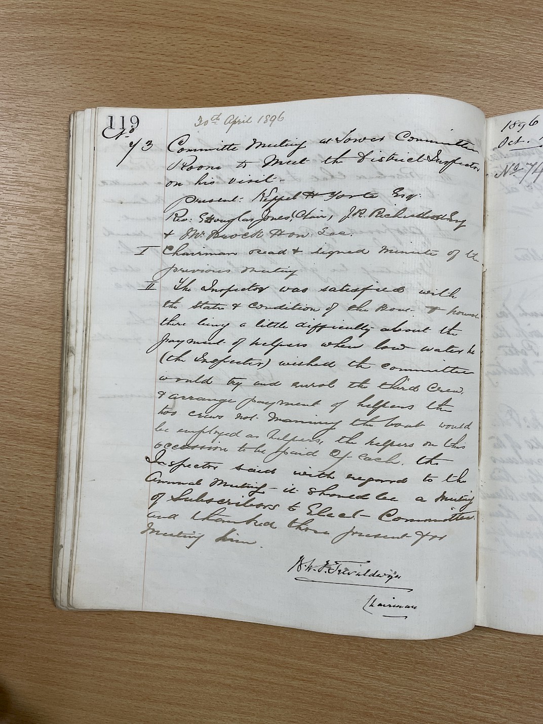 Minutes of the meeting