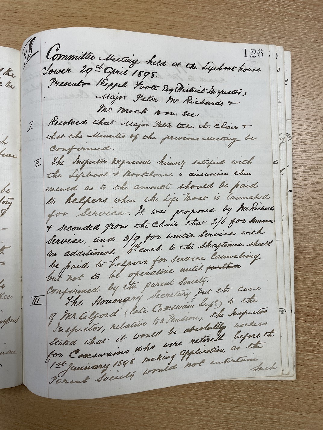 Minutes of the meeting