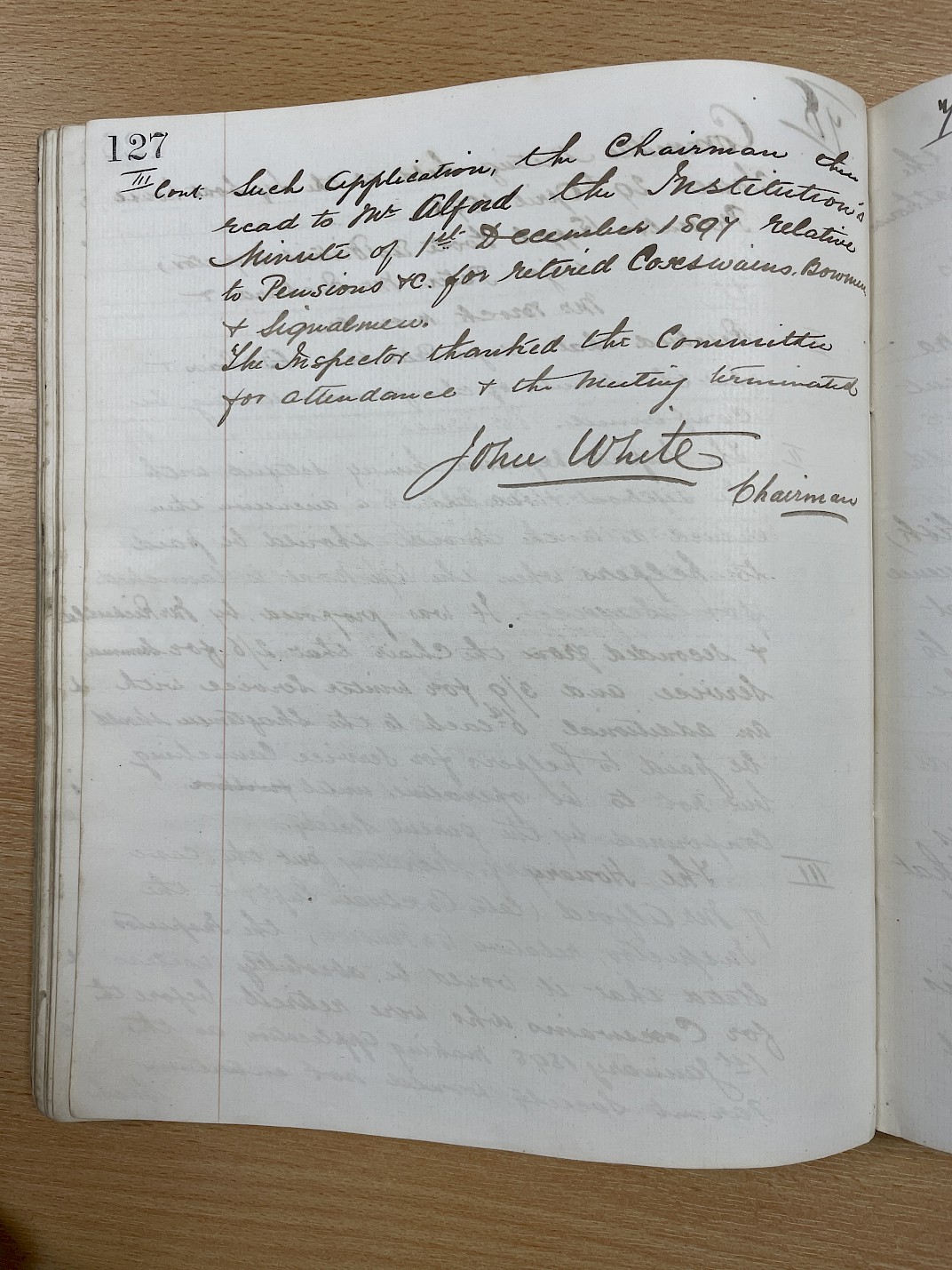 Minutes of the meeting