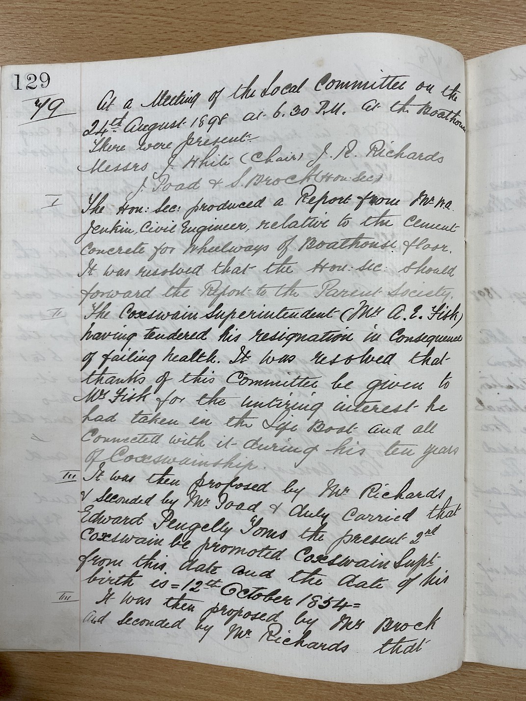 Minutes of the meeting