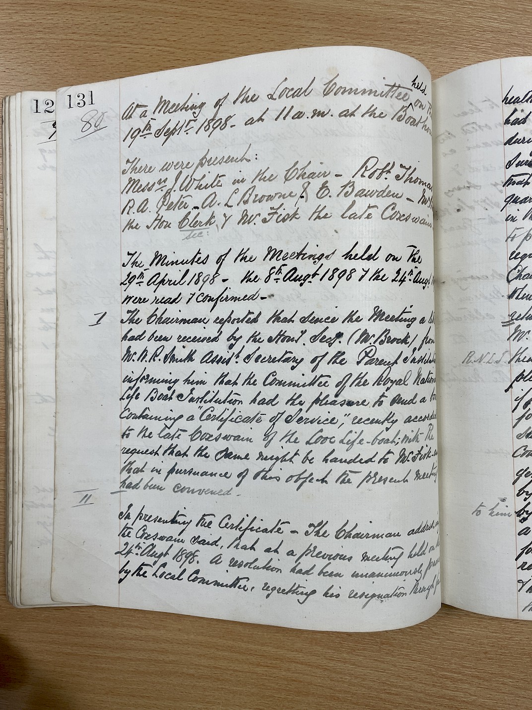 Minutes of the meeting