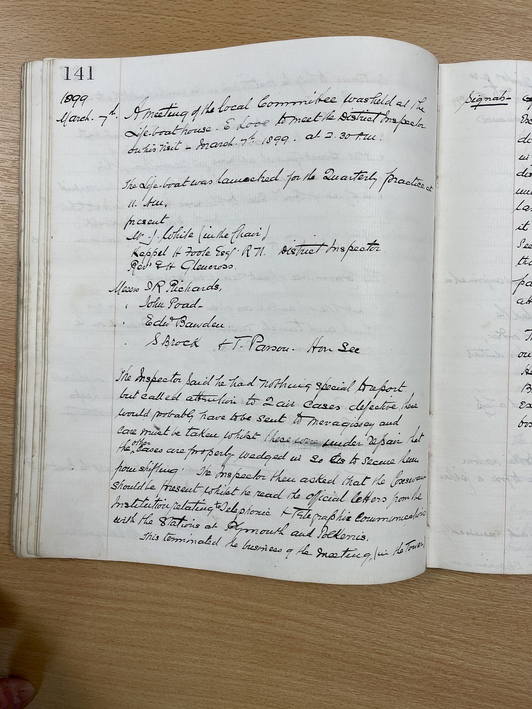 Minutes of the meeting