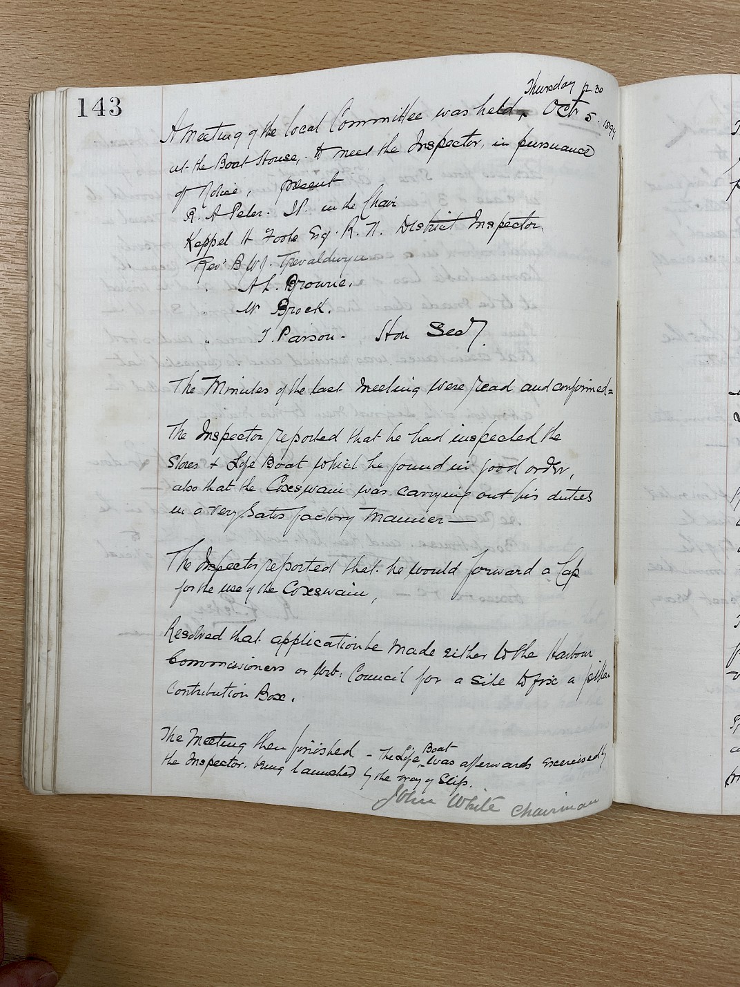 Minutes of the meeting