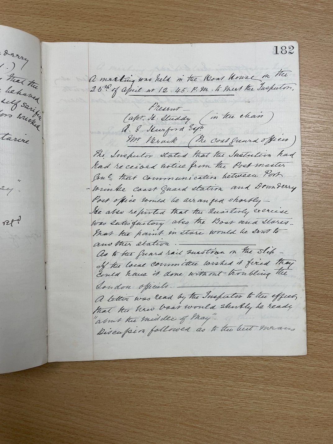 Minutes of the meeting