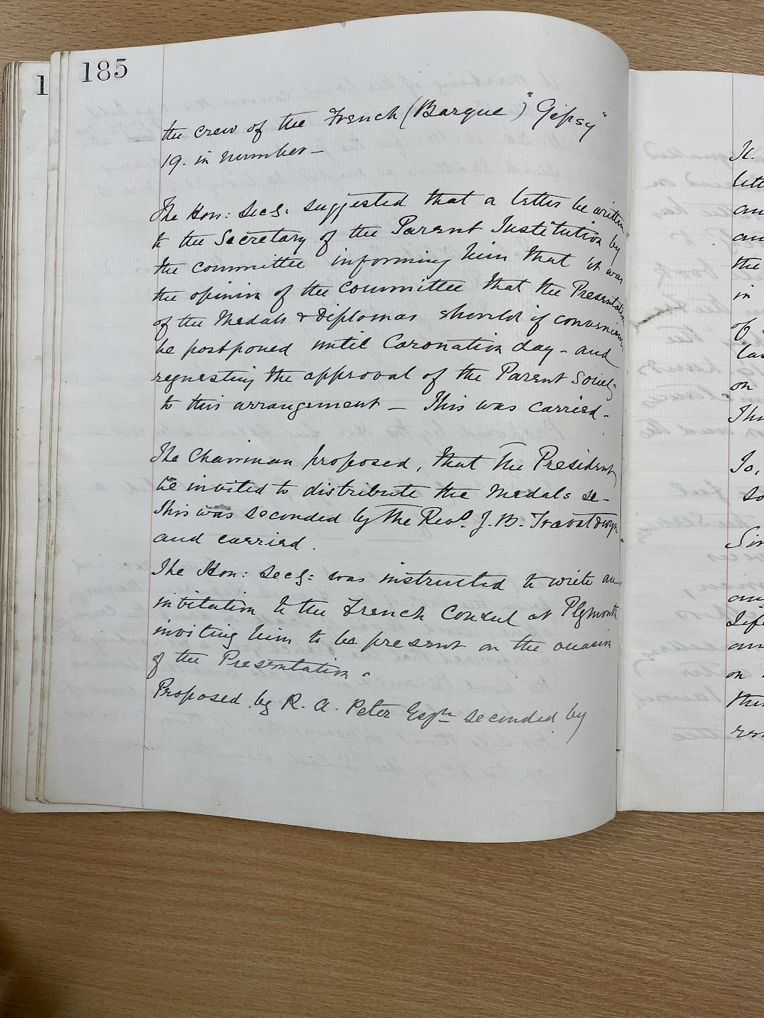 Minutes of the meeting