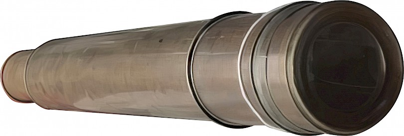 Brass telescope displayed in the Old Guildhall and Gaol Museum